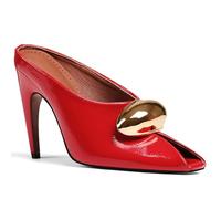 Oiamenne Stiletto-Absätze für Damen, Peep-Toe-Absatz, Pantoletten, spitz zulaufender Zehenbereich, Pumps mit hohem Absatz, für Damen, bequem, lässig, Hochzeit, Büro, Dating, Kleid, Lackrot, 39 EU
