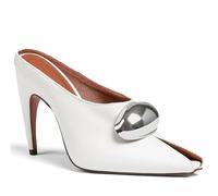 Oiamenne Stiletto-Absätze für Damen, Peep-Toe-Absatz, Pantoletten, spitz zulaufender Zehenbereich, Pumps mit hohem Absatz, für Damen, bequem, lässig, Hochzeit, Büro, Dating, Kleid, Weiss/opulenter