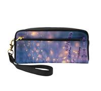 OIBNKCN Ein Lavendelgarten umgeben von Glühwürmchen, vielseitige Reise-Make-up-Tasche, doppelseitiger Druck, ultraweiches PU-Leder, Kosmetik-Organizer für Frauen, Muttertagsgeschenke und