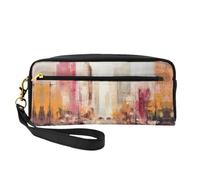OIBNKCN Mysterious and blurry streets Versatile Travel Makeup Bag - Double-Sided Print, Ultra-Soft PU Leather Cosmetic Organizer for Women, Mothers Day Gifts & Teacher Appreciation