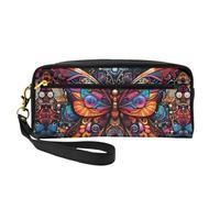 OIBNKCN Mysterious Rainbow Butterfly Vielseitige Reise-Make-up-Tasche, doppelseitiger Druck, ultraweiches PU-Leder, Kosmetik-Organizer für Frauen, Muttertagsgeschenke und Wertschätzung für Lehrer