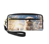 OIBNKCN The cozy little dog Versatile Travel Makeup Bag - Double-Sided Print, Ultra-Soft PU Leather Cosmetic Organizer for Women, Mothers Day Gifts & Teacher Appreciation