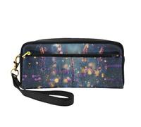 OIBNKCN Vielseitige Reise-Make-up-Tasche mit Glühwürmchen im Garten unter dem Nachthimmel, doppelseitiger Druck, ultraweiches PU-Leder, Kosmetik-Organizer für Frauen, Muttertagsgeschenke und