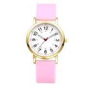 OIDEA Damen Armbanduhr aus Silikon Minimal: Rosa Wasserdicht Sportarmband Quarz Analog Damenuhr mit Arabischen 24 Stunden Zifferblatt Geschenk für Frauen Mutter Familie Freundin