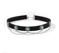OIDEA Damen Choker aus Samt Halsband mit Anhänger, Retro Schmuck für Halloween Party Cosplay, Braun Schwarz