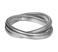 OIDEA Damen Doppel-Wrap Armband aus Edelstahl: Elegantes Silber Edelstahl Armreif trendig minimalistisch elastisch zeitlos Geschenk für Frauen Mutter Freundin