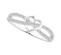 OIDEA Damen Infinity Ring Zirkonia: Herz Unendlichkeit Zeichen Verlobungsring Ehering aus Messing Romantisch Geschenk für Frauen Verliebte Valentinstag Jahrestag Größe 52 (16.6)