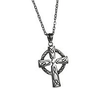 OIDEA Herren Keltischer Knoten Halskette: Vintage Kreuz Anhänger mit Kette aus Edelstahl Retro Kreuzkette Religiöser Schmuck Geschenk für Männer Vater Freund