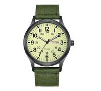 OIDEA Herren Militär Armbanduhr Nylon: Analog Quarz Uhr Taktische Herrenuhr mit 12/24 Stunden Grün Beleuchtet Zifferblatt Datum Woche Tacticuhr Sportuhr Geschenk für Männer Freund Vater Bruder