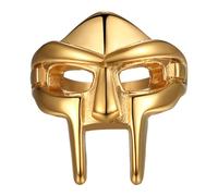 OIDEA Herren-Ring Spartan Maske Edelstahl: Gold Punk Rock Stil Doom Gesichtsmaske Gladiator Helm Ring Männer Nordic Pagan Wikinger Ringe Gotik Bandring Schmuck Geschenk Größe 62