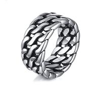 OIDEA Keltischer Knoten Herren Ring, poliert Cool Damen Cuban Ringe, Panzerkette Bandring in Silber Größe 70 (22.3)