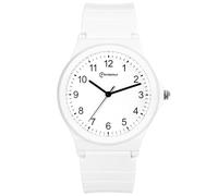 OIDEA Kinderuhr Analog Silikon Armbanduhr: Weiß Analog Quarz 10m wasserdichte Uhr mit Silikon Armband Geschenk für Mädchen Junge Sohn Tochter Freund Kinder
