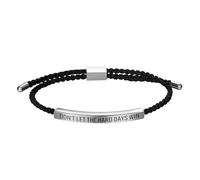 OIDEA Unisex Armband geflochten mit Gravur: Silber mit Gravur Don't let the Hard Days Win Motivationsschmuck verstellbar Handgelenk Geschenk Damen Herren