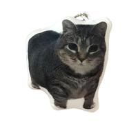 Oiia Cat Keychain, lustige rotierende Kitty -Schlüsselbund, Oiia Cat Meme Stoffed -Schlüsselring, einzigartiger Headset -Anhänger mit Stimme, kreativer Rucksackcharme, niedlicher Katzeschlüsselkette