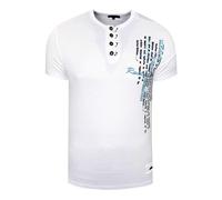 Oil-Washed T-Shirt mit Knopfleiste S