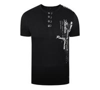 Oil-Washed T-Shirt mit Knopfleiste S