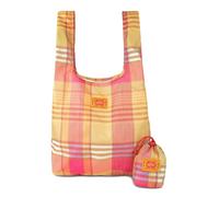 Oilily Toto Folding Tote Penelope Check Warm Olive