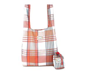 Oilily Toto Folding Tote Penelope Check Blue Haze