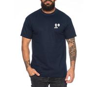OK Sait Besticktes Herren T-Shirt - Manga Stick Pirat Punch Anime One Luffy, Farbe:Dunkelblau, Größe:XL