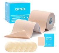OK TAPE Klebe-BH Push Up Große Brüste Tape-BH Rückenfreier Trägerloser BH Push Up Kleid BH Tape 5 Paar Brustwarzen-Tapes, Unsichtbare Brust-Tapes, 7,5 cm x 5 m, Rosa
