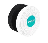 Okaei 5 M Lochgummi - Leicht Dehnbar Breit Knopflochgummi - Gummibänder Ideal für Gürtelbänder und Heimwerkerbedarf - Gummiband Nähen Schwarz oder Weiß