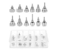 Okeeyseda Druckknopf für Uhren Aus Edelstahl, Zubehör für Uhrenreparaturwerkzeug mit 12 Gittern/Boxen, Ersatzset für Uhrenreparaturwerkzeug