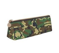 OKFSTY Federmäppchen, Militär-Design, Tarnmuster, ästhetisch, mit dreieckigem Design, Stifteetui für Kinder, für Pinsel, Bleistifte, Grün, weiß, Einheitsgröße, Taschen-Organizer