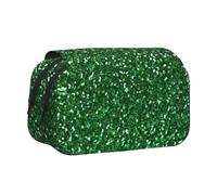 OKFSTY Federmäppchen mit Pailletten, glitzernd, doppellagig, großes Fassungsvermögen, Stifteetui für Schulbedarf für Kinder, Grün, Schwarz , Einheitsgröße, Taschen-Organizer