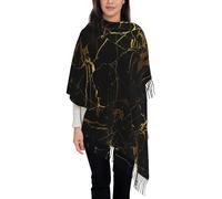 OKFSTY Kaschmir-Schal mit schwarzem und goldenem Hintergrund, Schal für Damen, Kaschmir-Halstuch, Winterschal, Herbst, klassisch, warm, Schwarz , Einheitsgröße