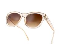 OKH Bifokale Lesesonnenbrille Damen Stilvolle Trend Sonnenbrille Lesebrille für draußen mit Farbverlauf, UV400 Schutz (Transparenter Tee/Tee 1,0+)