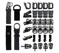 Okiyakusama 34 Befestigungsmöglichkeiten für Molle Rucksäcke, 360° Drehbare D Clips, Molle Clips