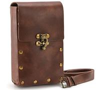 Okllen Vintage Leder Gürteltasche, Kleine Gürteltasche Renaissance Kostüm Tragen Geldbörse Halter für Handy Oder Andere Kleine Projekte Casual Wandern Reisen, Braun