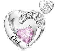 Oktober Charm für Pandora Charms Geburtsstein, Herz, Ringelblume, Monatsblume