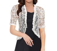 Oktoberfest Brautjacke Damen Spitze Sonnenschutz Shirt Bolero Kurze Kleine Jacke Strickjacke für Abendkleider 3/4 Ärmel Schulterjacke Chiffon Jäckchen Tops
