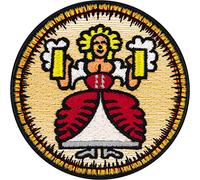 Oktoberfest Deko Aufnäher Oktoberfest Herren Outfit Patches zum aufbügeln/aufnähen | Deutschland Patch lustige Bügelbilder für alle Stoffe | 75x75mm