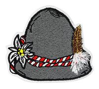 Oktoberfest Deko Aufnäher Oktoberfest Herren Outfit Patches zum aufbügeln/aufnähen | Filzhut Aufbügler Deutschland Patch lustige Bügelbilder für alle Stoffe | 75x60mm