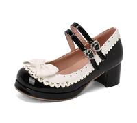 Oktoberfest Dirndl Schuhe Damen Elegant Pumps Lässiger Patchwork Schleife High Heels Bequeme High Heels Rockabilly Lack Schuhe Brautschuhe Für Tanzen Hochzeit