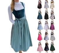 Oktoberfest Dresses Clearlove Damen Kleid Schürze Weiß Dirndl Bordeaux Traditionell Blau Schwarz Plus Size Midi Gr 38 Mini Extra Kurz 50Cm Strickjacke Original Gelb Schwarze Tasche Fuer