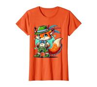 Oktoberfest Fuchs lustig deutsche bayerische Lederhose Fuchsliebhaber T-Shirt, Damen, Orange, XL