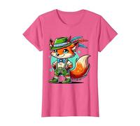 Oktoberfest Fuchs lustig deutsche bayerische Lederhose Fuchsliebhaber T-Shirt, Damen, Rosa Meliert, XXL
