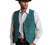 Oktoberfest Herren Outfit, Herren Trachtenwesten Ärmellose Stehkragen Trachtenweste Trachtenjacke Elegant Vintage Trachten Gilet Weste Anzugweste V-Ausschnitt Slim Fit Trachtengilet,Grün,XL