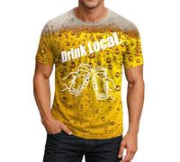 Oktoberfest Herren Tshirt Rundhals Kurzarm Sommer Oberteile Regular Fit Baumwolle Einfarbig Basic Unterhemd Business Shirts Yellow XL