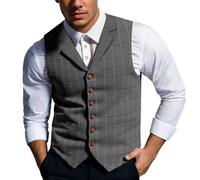 Oktoberfest Herren Weste, Trachtenweste Herren mit Knöpfen, Anzugweste Regular Fit Trachtenwesten Zur Lederhose Trachtenjacke Modern Trachten Janker Ärmellose für Übergangszeiten