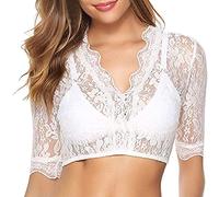 Oktoberfest Kleidung 2023 Dirndlbluse Sexy Einfarbig Trachtenbluse Musselin Bluse Sommershirts Dirndl Blusen Kurzarm Partywear Bequem Halbarm Tracht Hemdblusefür Bierfest, Karneval