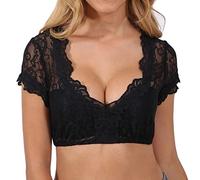 Oktoberfest Kleidung Damen Dirndlbluse Sexy Einfarbig Trachtenbluse V-Ausschnitt Oberteile Dirndl Blusen Tunika Tops Bequem Halbarm Tracht Dirndlblusenfür Bierfest, Karneval