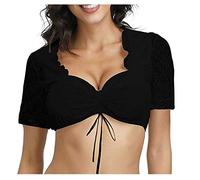 Oktoberfest Kostüm Damen Dirndlbluse Spitze Trachtenbluse V-Ausschnitt Oberteile Trachtenmode Bluse Shirt Tops Bequem Halbarm Tracht Spitzendirndlblusefür Oktoberfest Halloween