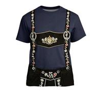 Oktoberfest T Shirt Herren Bier Bayerisches T-Shirt Vintage Drucken Shirt Kurzarm 3D Grafik Tshirt Übergröße Casual Tops Männer Festival Outfit Bedrucktes Lustiges Oktoberfest-Shirt