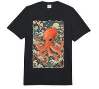 Oktopus Kirschblüte Japanischer Holzblock Ukiyo-e Ocean Art Comfort Colors Adult Heavyweight T-Shirt