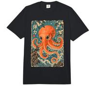 Oktopus Kirschblüte Japanischer Holzblock Ukiyo-e Ocean Art Comfort Colors Adult Heavyweight T-Shirt