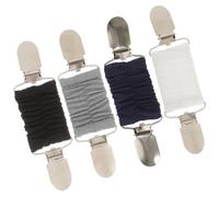 OKUMEYR 4 Stück Pulloverclips und Schalklammern aus Legierung und Stoff Elastische Kleiderspannclips für Damen mit Dekorativem Effekt und Rutschfestem Design